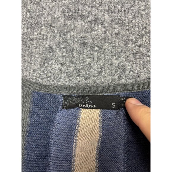 Prana Sweater Dress Womens Small Gray Colorblock Scoop Neck 3/4 Sleeve Knit - Picture 2 of 8